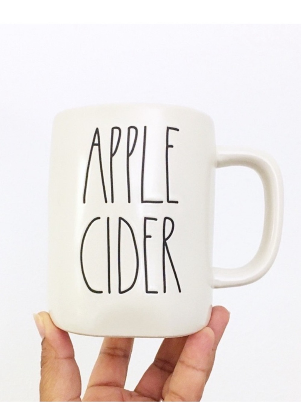 Rae Dunn Apple Cider Cream and Burgundy Ceramic Mug
